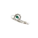 Anello Solitario Easy Flower Smeraldo Oro Bianco