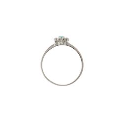 Easy Flower Emerald White Gold Solitaire Ring