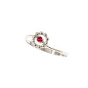 Anello Solitario Easy Flower Rubino Oro Bianco