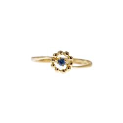 Anello Solitario Easy Flower Zaffiro Blu Oro Giallo