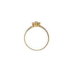 Easy Flower Blue Sapphire Yellow Gold Solitaire Ring