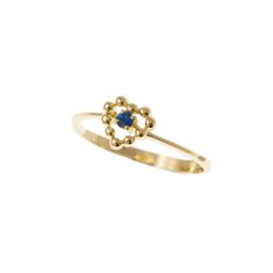 Easy Love Blue Sapphire Yellow Gold Solitaire Ring
