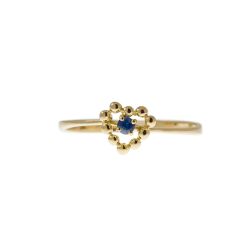 Easy Love Blue Sapphire Yellow Gold Solitaire Ring
