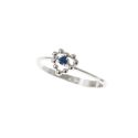 Anello Solitario Easy Love Zaffiro Blu Oro Bianco
