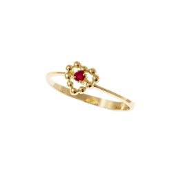 Anello Solitario Easy Love Rubino Oro Giallo