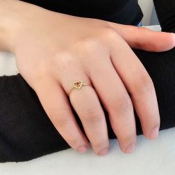 Anello Solitario Easy Love Rubino Oro Giallo