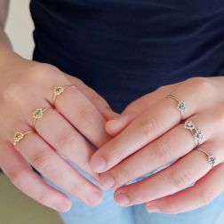 Photo of worn Easy Love Solitaire Ring