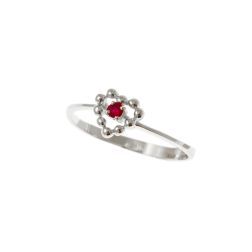 Anello Solitario Easy Love Rubino Oro Bianco