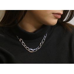 Girocollo ovali a scalare oro bianco