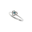 Anello Solitario Easy Love Diamante Blu Oro Bianco