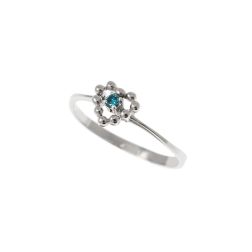 Easy Love Blue Diamond White Gold Solitaire Ring