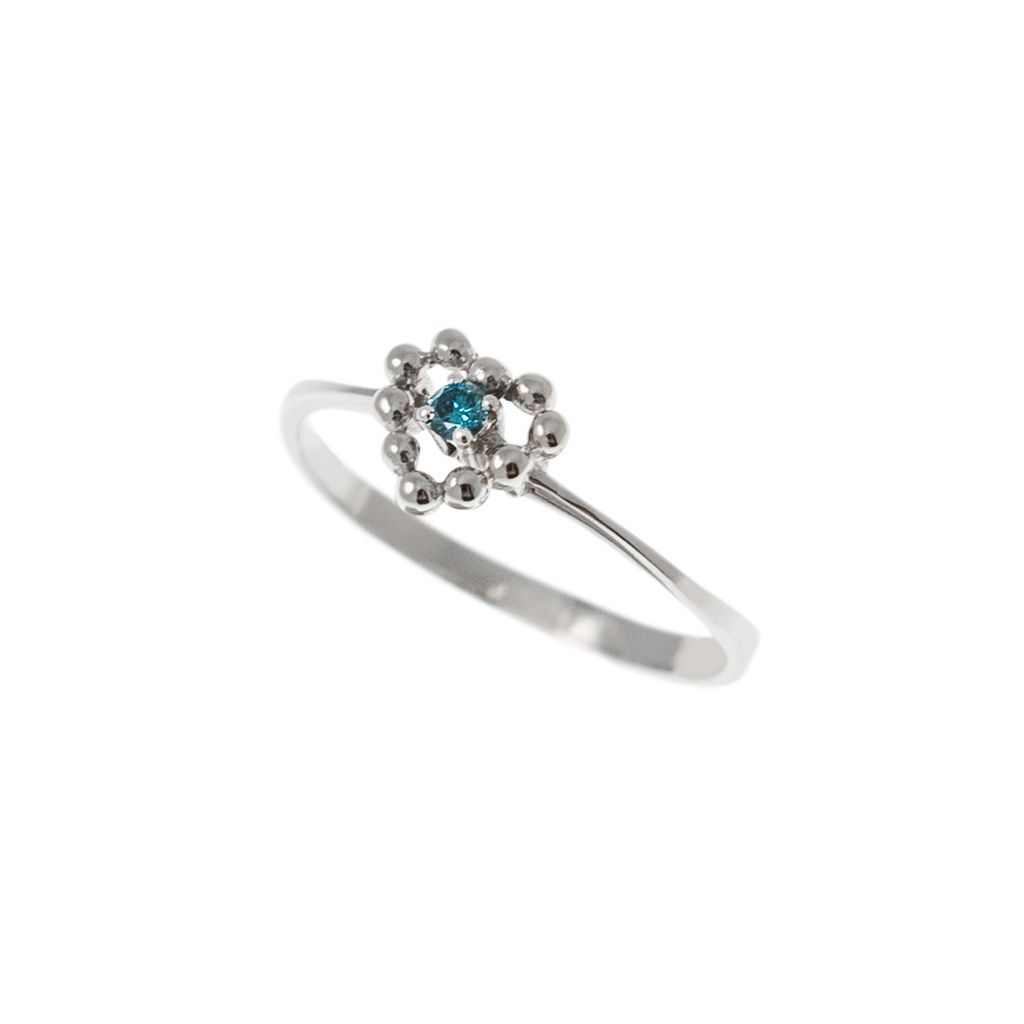 Anello Solitario Easy Love Diamante Blu Oro Bianco