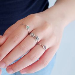 Photo of worn Easy Love White Gold Solitaire Ring