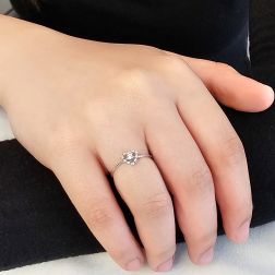 photo of worn Easy Love Diamond White Gold Solitaire Ring