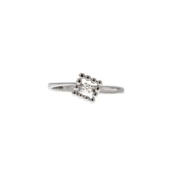 Easy Square Diamond White Gold Solitaire Ring
