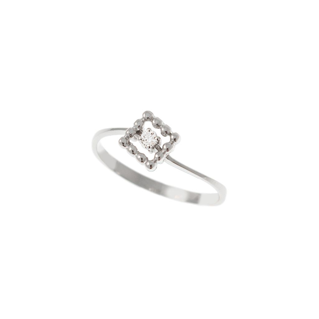 Easy Square Diamond White Gold Solitaire Ring