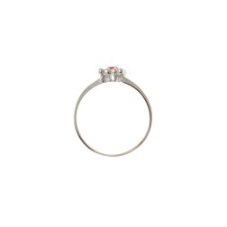 Easy Square Ruby White Gold Solitaire Ring