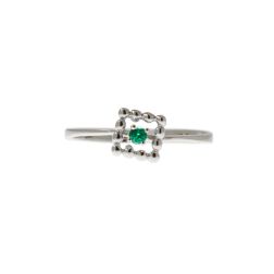 Easy Square Emerald White Gold Solitaire Ring
