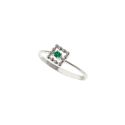 Anello Solitario Easy Square Smeraldo Oro Bianco