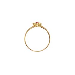 Anello Solitario Easy Square Rubino Oro Giallo