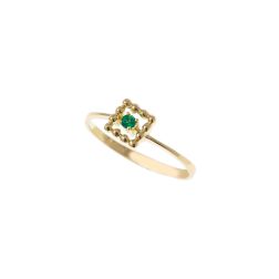 Easy Square Emerald Yellow Gold Solitaire Ring
