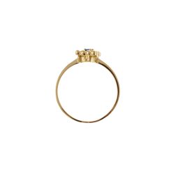 Easy Square Blue Sapphire Yellow Gold Solitaire Ring