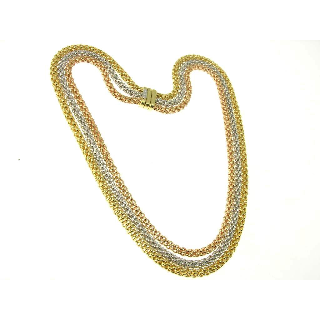 Necklace 3 "coreana" chains in 3 gold colors