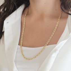 Photo of worn Faceted Figaro Necklace 60cm x 5,20mm