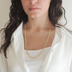Photo of worn Faceted Figaro Necklace 60cm x 5,20mm