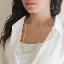 Photo of worn Faceted Figaro Necklace 60cm x 5,20mm