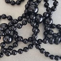 Collana Lunga Onice Nera Laccio 170cm con Sfere da 16.5mm 8.5mm