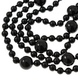 Black Onix 16.5mm - 8.5mm Spheres 170cm Long Necklace