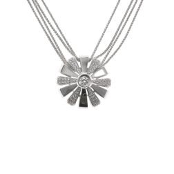 Blossom Necklace in 18kt White Gold with Diamonds