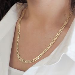 Photo of worn "Traversino" chain Necklace 50cm x 5mm