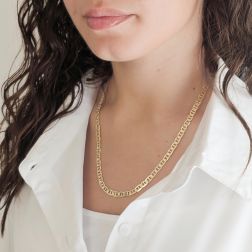 Photo of worn "Traversino" chain Necklace 50cm x 5mm