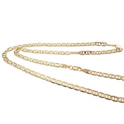 Yellow Gold "Traversino" chain Necklace 50cm x 4.30mm