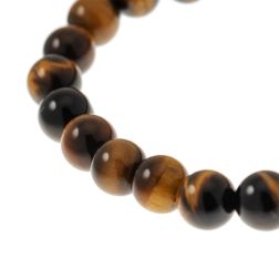 Elastic bracelet with 8.50mm Tiger's Eye beads