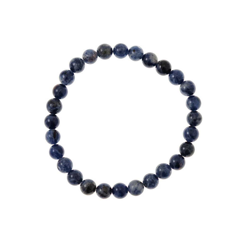 Elastic bracelet with 6.50mm Lapis lazuli beads