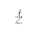 Ciondolo Lettera Iniziale "Z" con Diamanti in Oro Bianco 18kt