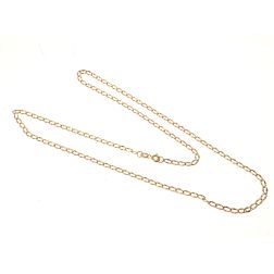 Collana catena grumetta ovale piatta sfaccettata
