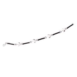 Bracciale in Oro Bianco e Caucciù a segmenti con Ancore