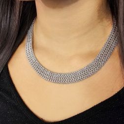 Collana Magnificent oro bianco x14mm indossata