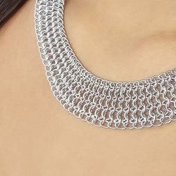 Photo of worn Magnificent white gold large necklace - 44cm x 19.20mm