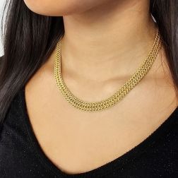 Collana Magnificent oro giallo - 43cm X 9.80mm foto indossata