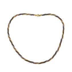 Tricolour Braided Torchon Chain Necklace