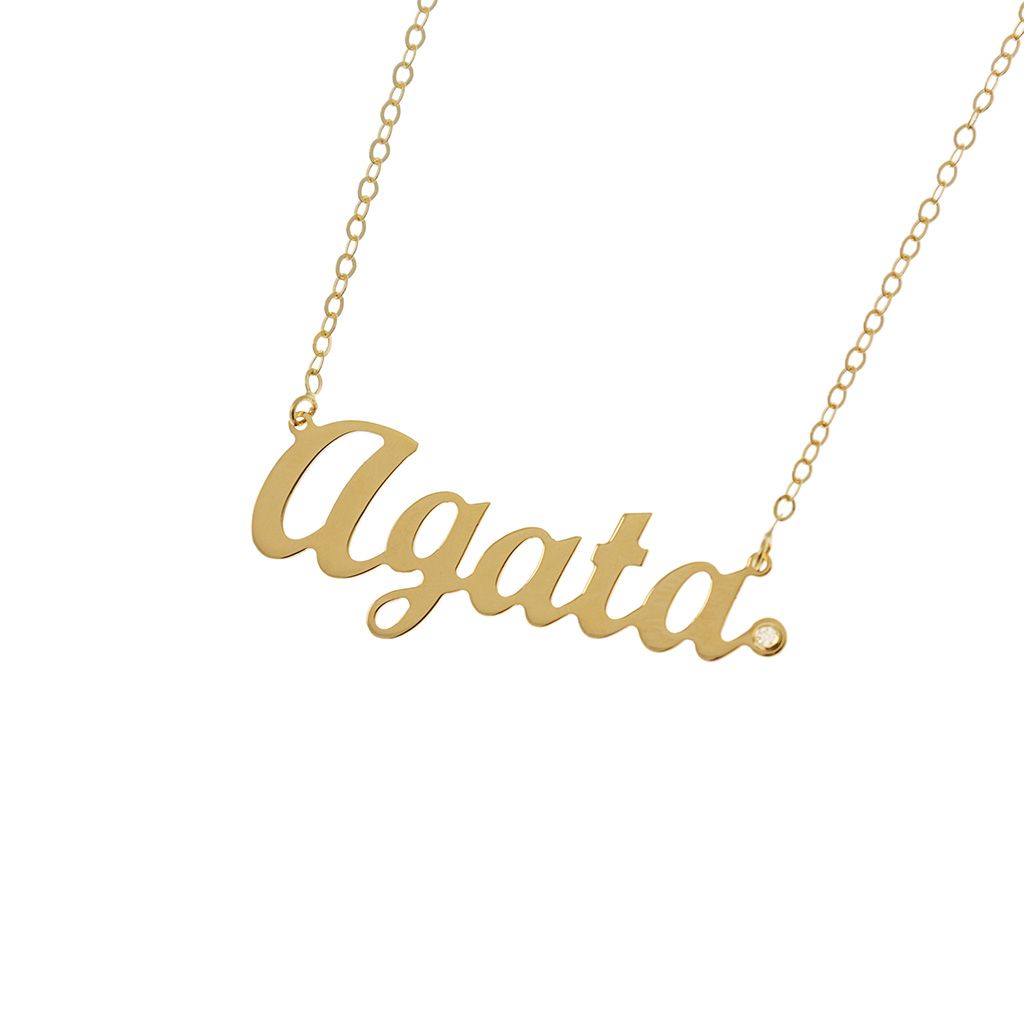 Necklace with name Agata yellow gold 18kt (Last piece available)