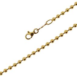 46cm x 3mm Yellow Gold Ball Necklace