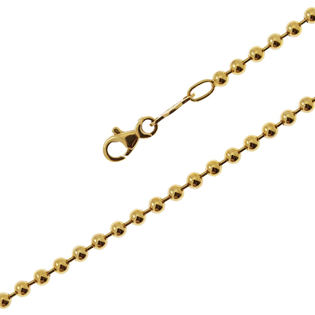 Collana Girocollo con Palline 46cm x 3mm in Oro Giallo