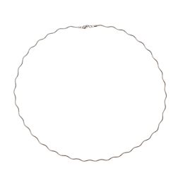 Wavy Semirigid flexible faceted necklace in white gold