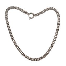 Collana a catena intrecciata oro bianco